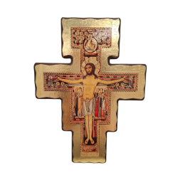 Croce San Damiano, Bordo Dorato 17x22.5 cm