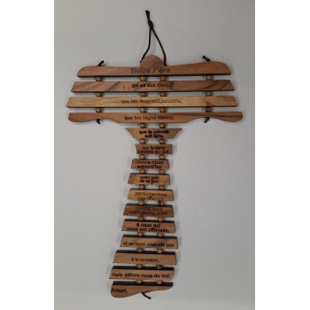 Tau Padre Nostro in Francese in Legno di Ulivo