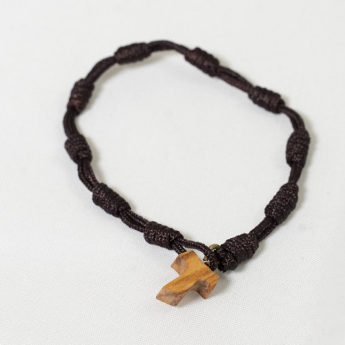 BRACCIALETTI - Bracciale corda con Tau