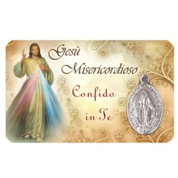 BLISTER GESU' MISERICORDIOSO con Medaglia Madonna Miracolosa
