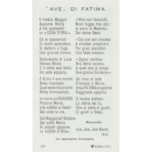 Santino Madonna di Fatima 100 pz