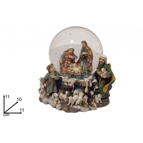Ampolla presepio grande con Pastorelli 11cm